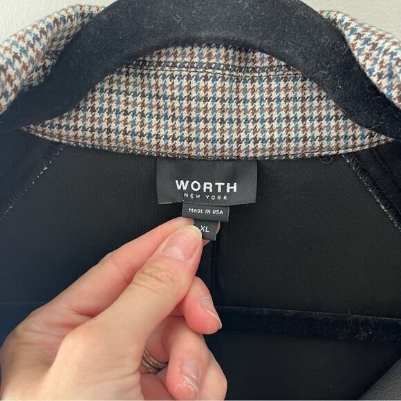 Worth Houndstooth Wool Blend Trenchcoat - Picture 3 of 8